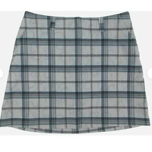 Nike Golf Dri-Fit Plaid Scroll Skort Gray/Blue/Black Size 6 BOGO